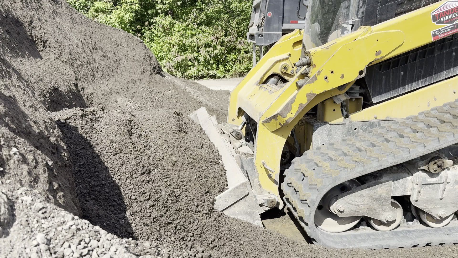 Skid steer on a job site